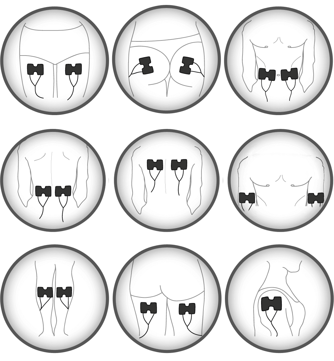 XL Electrode Pad Placement for TENS Unit and Muscle Stimulation
